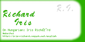 richard iris business card